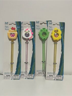 Jot Writing Cute Character Shaker Pens - Yellow, Pink, Green